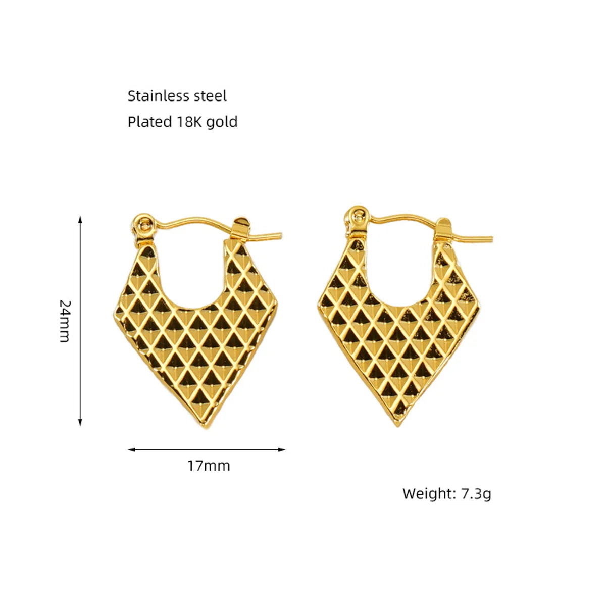 1 Pair Basic Modern Style Classic Style Geometric Heart Shape Eye Plating 304 Stainless Steel Hoop Earrings