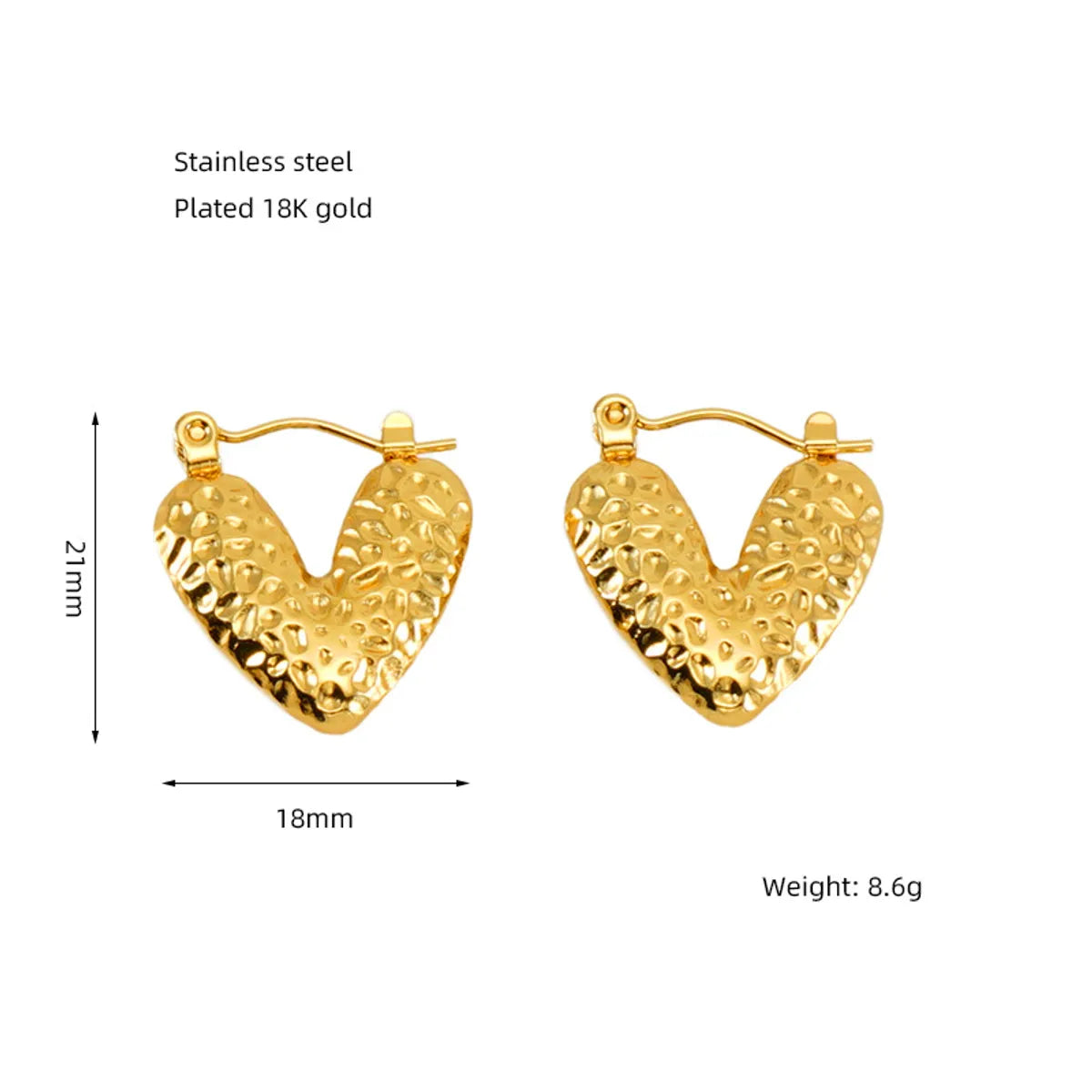 1 Pair Basic Modern Style Classic Style Geometric Heart Shape Eye Plating 304 Stainless Steel Hoop Earrings