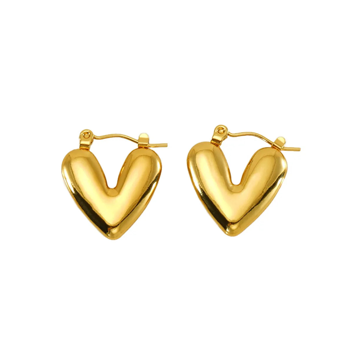 1 Pair Basic Modern Style Classic Style Geometric Heart Shape Eye Plating 304 Stainless Steel Hoop Earrings