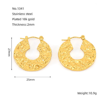 1 Pair Basic Modern Style Classic Style Geometric Heart Shape Plating 304 Stainless Steel 18K Gold Plated Hoop Earrings