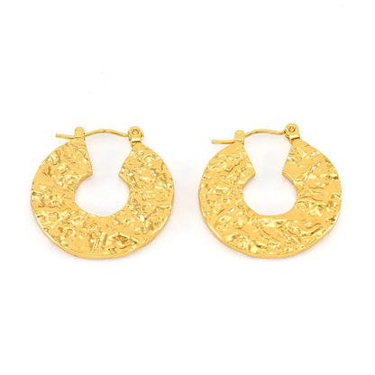 1 Pair Basic Modern Style Classic Style Geometric Heart Shape Plating 304 Stainless Steel 18K Gold Plated Hoop Earrings