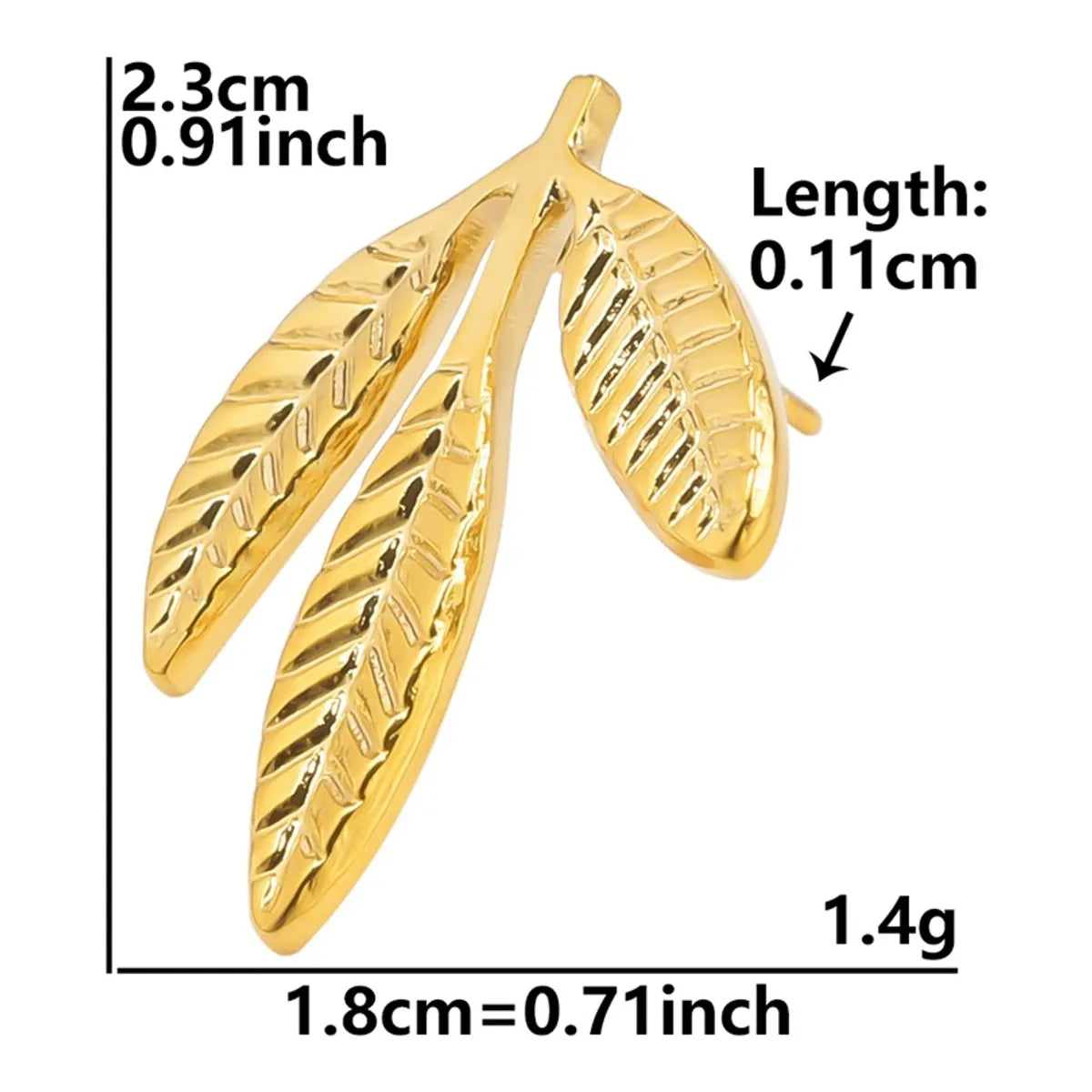 1 Pair Basic Modern Style Classic Style Geometric Leaves Flower Plating 304 Stainless Steel 18K Gold Plated Ear Studs