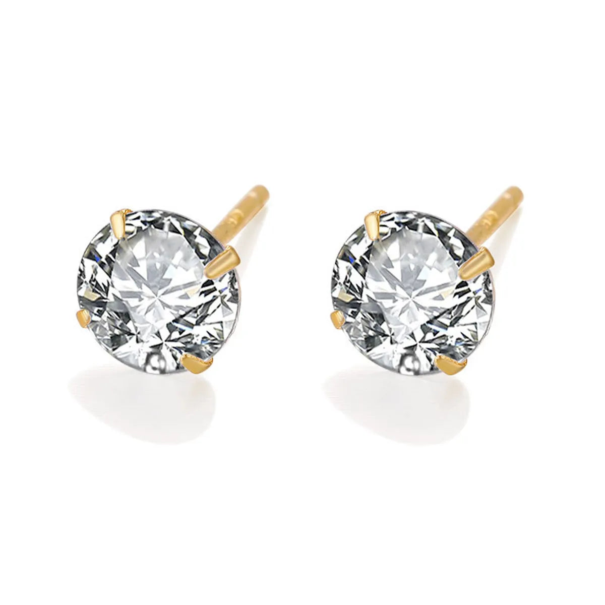 1 Pair Basic Modern Style Classic Style Geometric Plating Inlay Sterling Silver Zircon Ear Studs