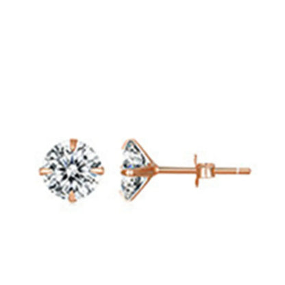 1 Pair Basic Modern Style Classic Style Geometric Plating Inlay Sterling Silver Zircon Ear Studs