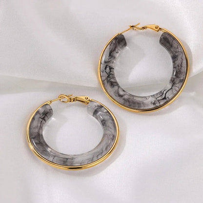 1 Pair Basic Modern Style Classic Style Geometric Round Plating Arylic Resin Earrings