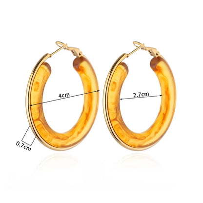 1 Pair Basic Modern Style Classic Style Geometric Round Plating Arylic Resin Earrings