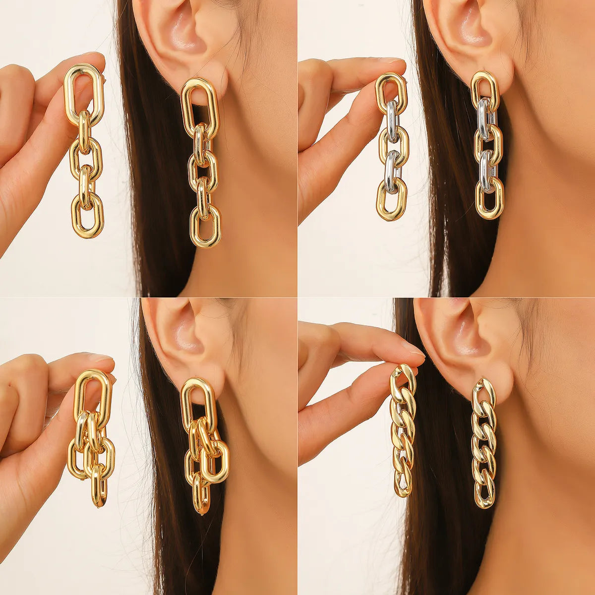 1 Pair Basic Modern Style Classic Style Geometric Solid Color Plating 304 Stainless Steel Arylic Drop Earrings