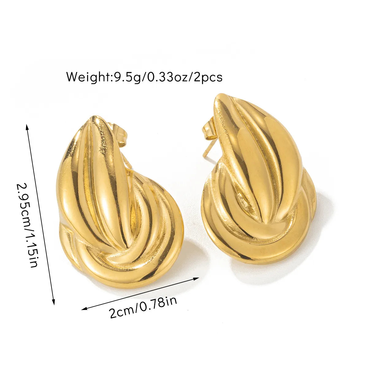 1 Pair Basic Modern Style Classic Style Geometric Spiral Stripe Polishing 304 Stainless Steel Ear Studs