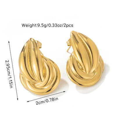 1 Pair Basic Modern Style Classic Style Geometric Spiral Stripe Polishing 304 Stainless Steel Ear Studs