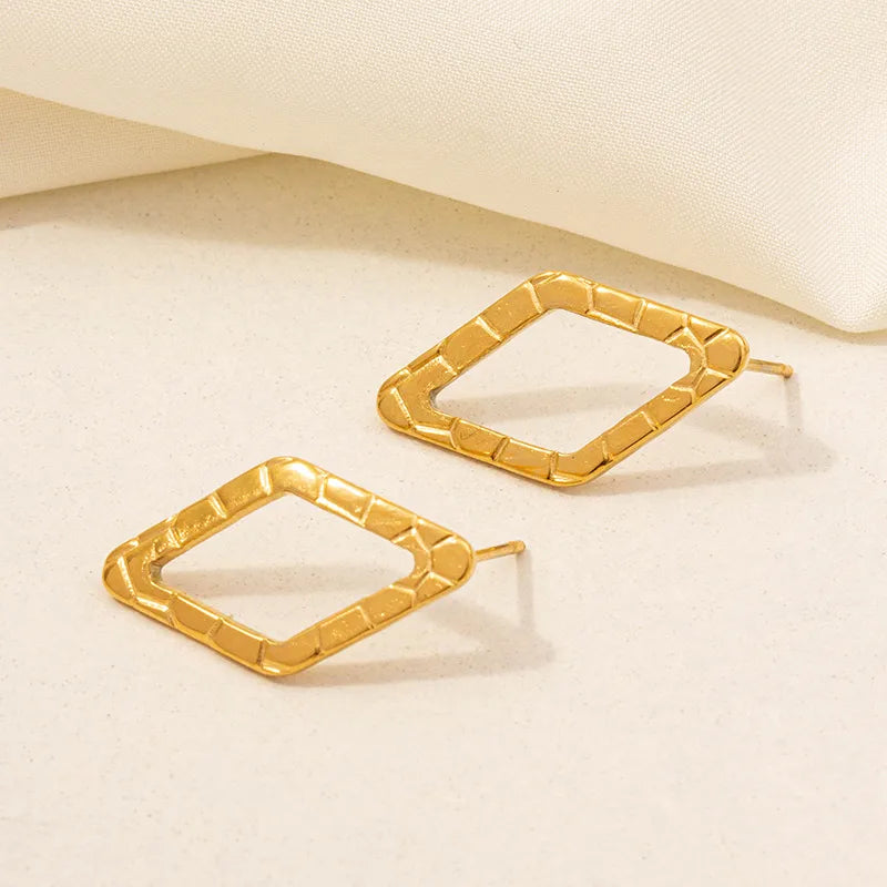 1 Pair Basic Modern Style Classic Style Geometric Star Rhombus Plating 304 Stainless Steel 18K Gold Plated Ear Studs