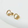 1 Pair Basic Modern Style Classic Style Heart Shape Plating Inlay Titanium Steel Zircon Gold Plated Ear Studs