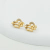 1 Pair Basic Modern Style Classic Style Heart Shape Plating Inlay Titanium Steel Zircon Gold Plated Ear Studs