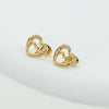 1 Pair Basic Modern Style Classic Style Heart Shape Plating Inlay Titanium Steel Zircon Gold Plated Ear Studs