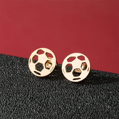 1 Pair Basic Modern Style Classic Style Human Penguin Notes Polishing Plating 304 Stainless Steel 18K Gold Plated Ear Studs