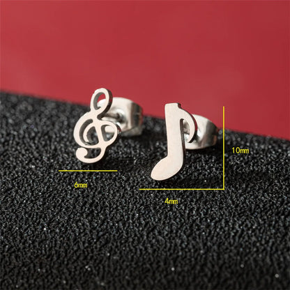 1 Pair Basic Modern Style Classic Style Human Penguin Notes Polishing Plating 304 Stainless Steel 18K Gold Plated Ear Studs