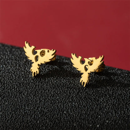 1 Pair Basic Modern Style Classic Style Human Penguin Notes Polishing Plating 304 Stainless Steel 18K Gold Plated Ear Studs