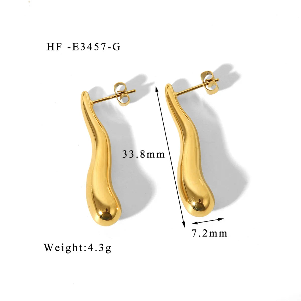 1 Pair Basic Modern Style Classic Style Irregular Geometric Solid Color Plating 304 Stainless Steel 18K Gold Plated Dangling Earrings