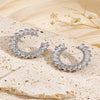 1 Pair Basic Modern Style Classic Style Leaf Round Inlay Copper Zircon 18K Gold Plated Ear Studs