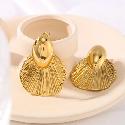 1 Pair Basic Modern Style Classic Style Leaves Solid Color 304 Stainless Steel 18K Gold Plated Drop Earrings