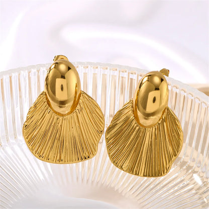 1 Pair Basic Modern Style Classic Style Leaves Solid Color 304 Stainless Steel 18K Gold Plated Drop Earrings