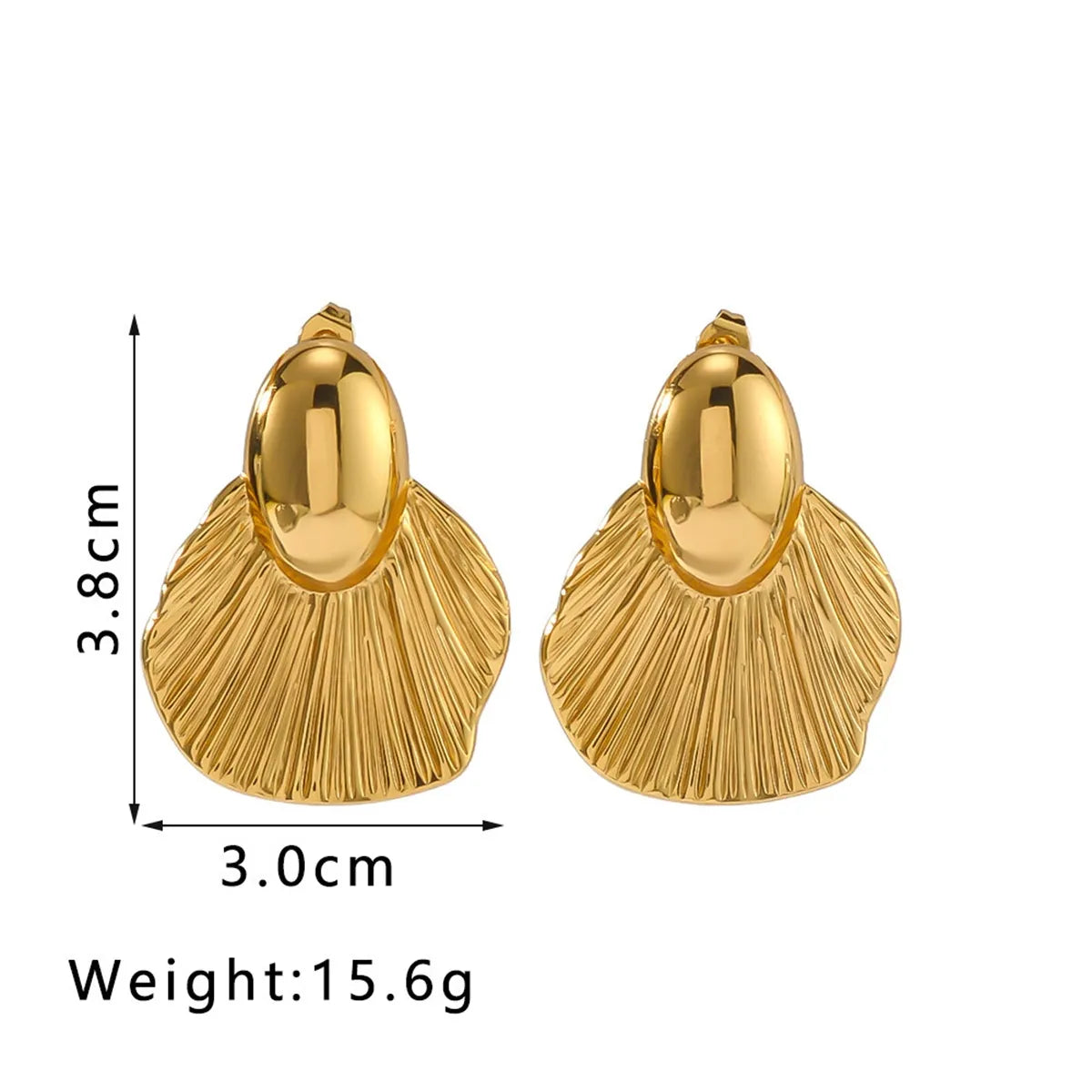 1 Pair Basic Modern Style Classic Style Leaves Solid Color 304 Stainless Steel 18K Gold Plated Drop Earrings