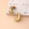 1 Pair Basic Modern Style Classic Style Moon Plating 304 Stainless Steel Drop Earrings