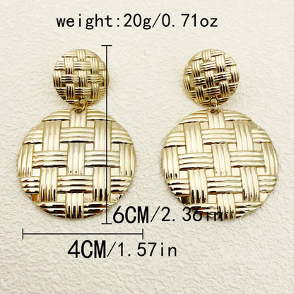 1 Pair Basic Modern Style Classic Style Round Flower Plating 304 Stainless Steel Gold Plated Drop Earrings