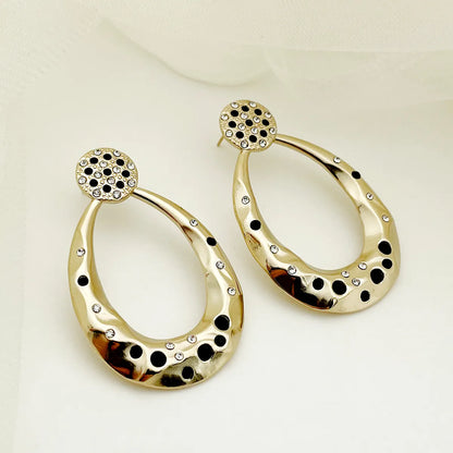 1 Pair Basic Modern Style Classic Style Round Flower Plating 304 Stainless Steel Gold Plated Drop Earrings