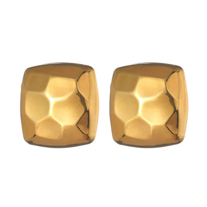 1 Pair Basic Modern Style Classic Style Round Honeycomb Thread 304 Stainless Steel 18K Gold Plated Ear Studs