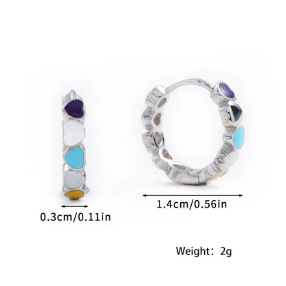 1 Pair Basic Modern Style Classic Style Round Plating Inlay Sterling Silver Zircon White Gold Plated Hoop Earrings