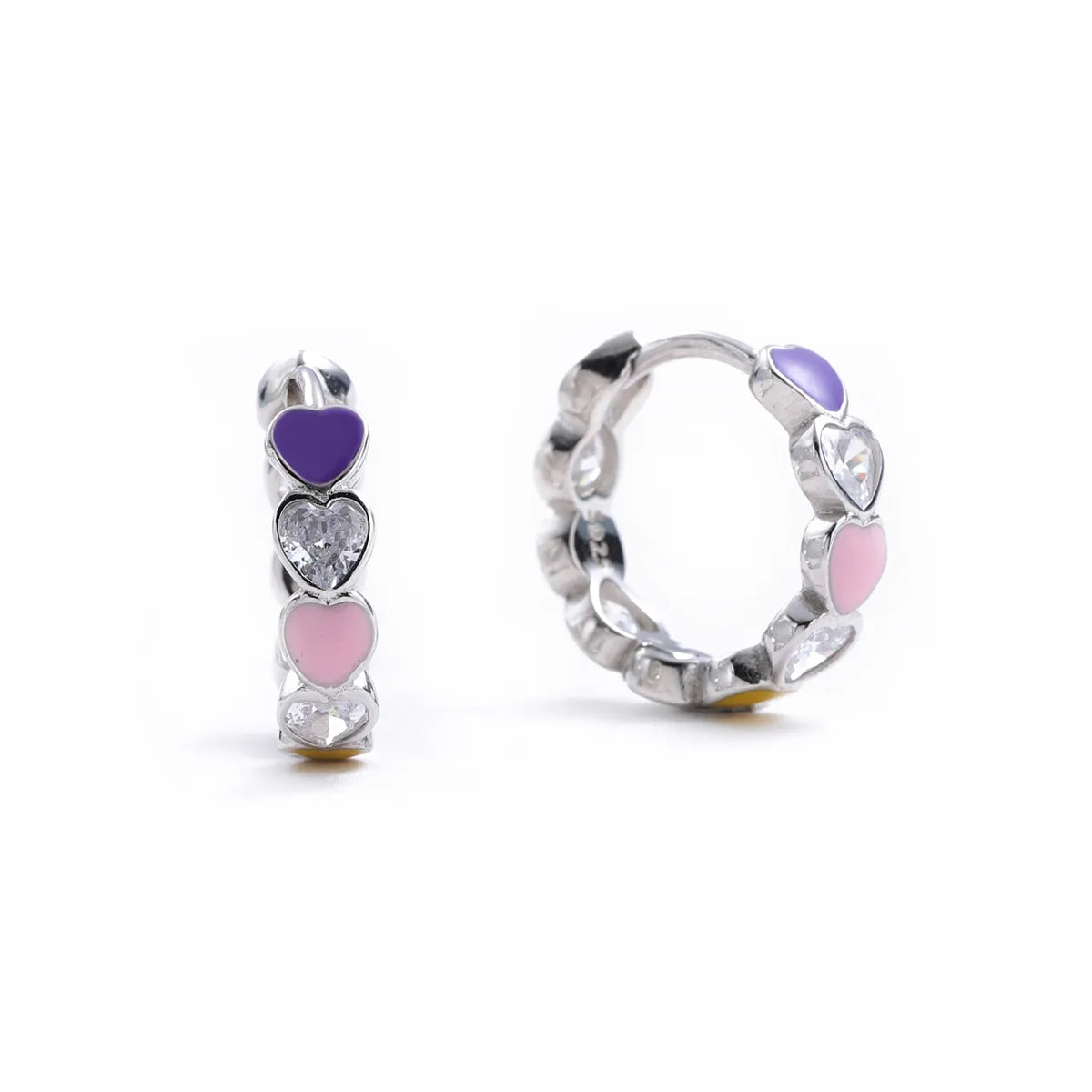 1 Pair Basic Modern Style Classic Style Round Plating Inlay Sterling Silver Zircon White Gold Plated Hoop Earrings