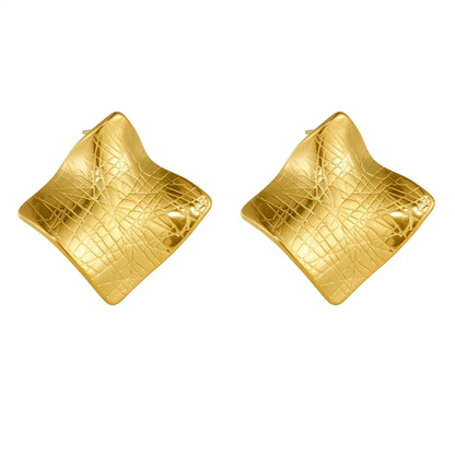 1 Pair Basic Modern Style Classic Style Square Irregular 304 Stainless Steel 18K Gold Plated Ear Studs