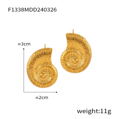 1 Pair Basic Modern Style Classic Style Tree Solid Color Spiral Plating Fission Titanium Steel Drop Earrings Ear Studs