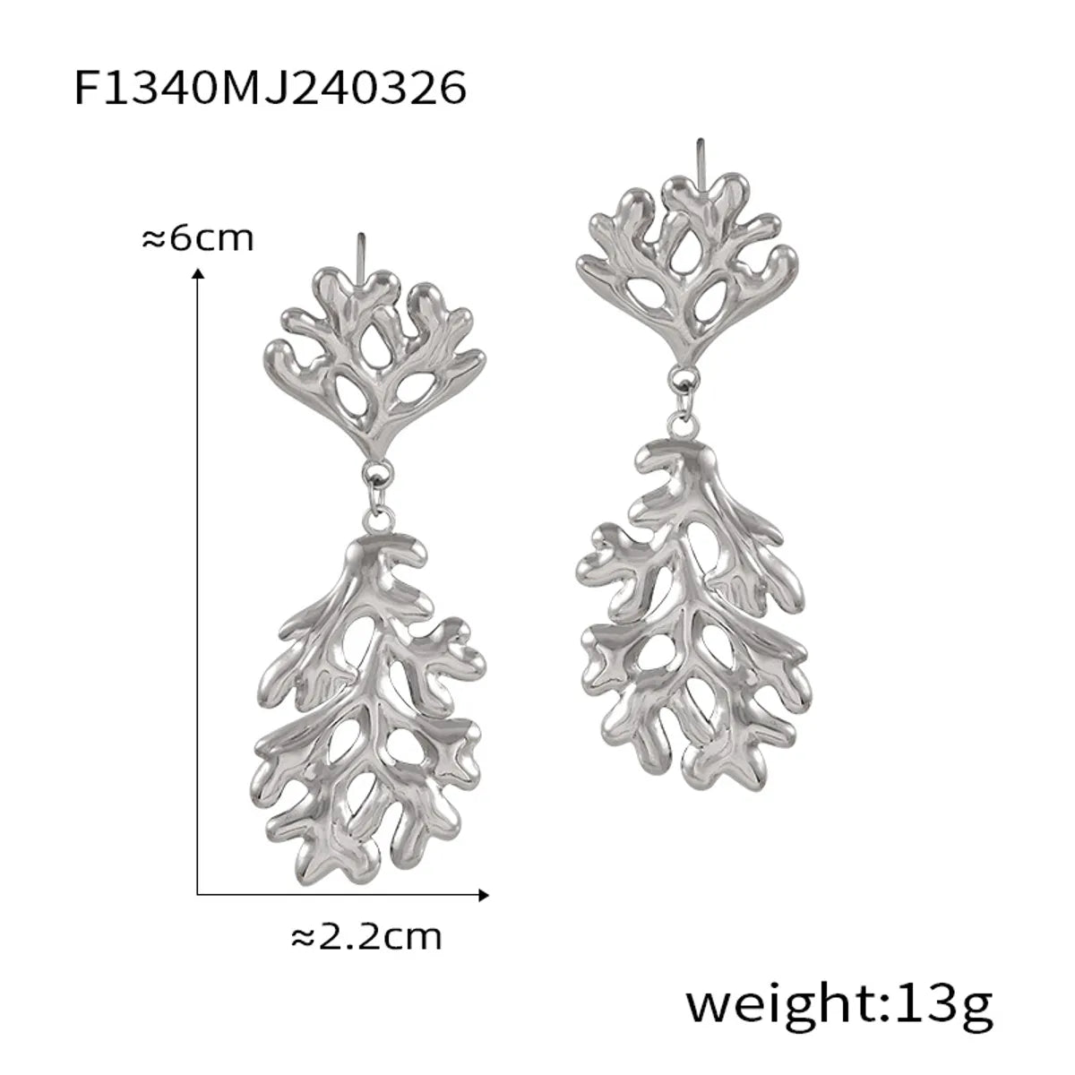 1 Pair Basic Modern Style Classic Style Tree Solid Color Spiral Plating Fission Titanium Steel Drop Earrings Ear Studs