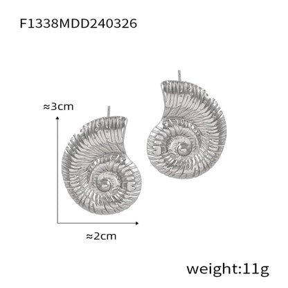 1 Pair Basic Modern Style Classic Style Tree Solid Color Spiral Plating Fission Titanium Steel Drop Earrings Ear Studs