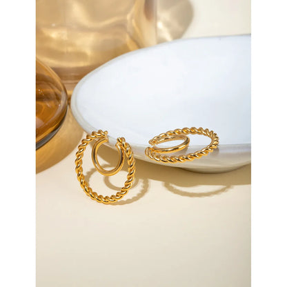 1 Pair Basic Modern Style Classic Style Twist 304 Stainless Steel 18K Gold Plated Ear Cuffs