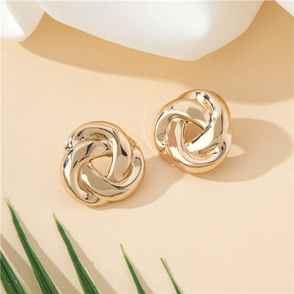 1 Pair Basic Modern Style Classic Style Twist Alloy Ear Studs