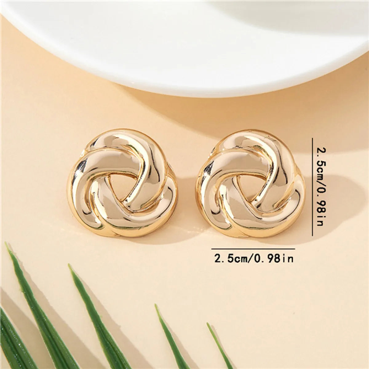 1 Pair Basic Modern Style Classic Style Twist Alloy Ear Studs