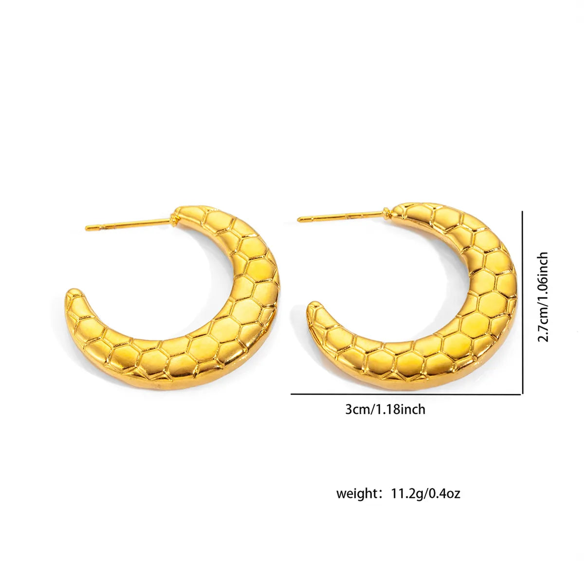 1 Pair Basic Modern Style Classic Style U Shape Geometric Plating Titanium Steel Hoop Earrings