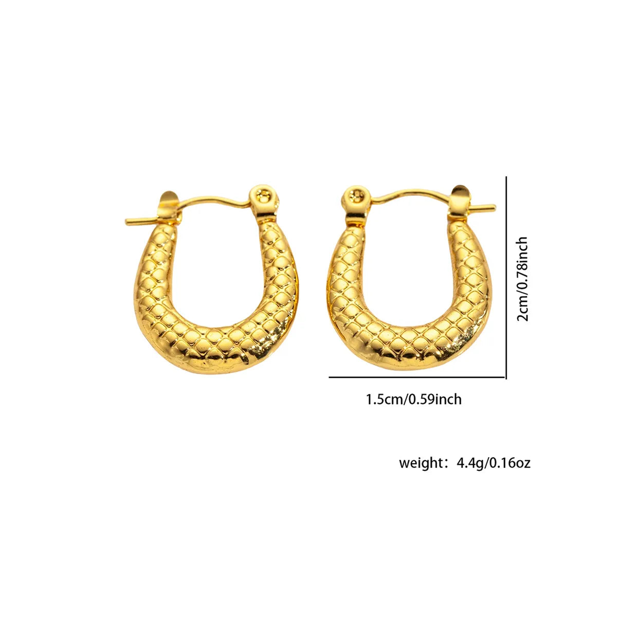 1 Pair Basic Modern Style Classic Style U Shape Geometric Plating Titanium Steel Hoop Earrings