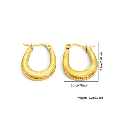 1 Pair Basic Modern Style Classic Style U Shape Geometric Plating Titanium Steel Hoop Earrings