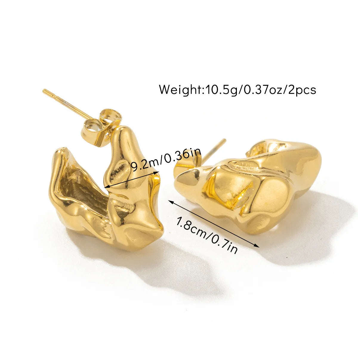 1 Pair Basic Modern Style Classic Style U Shape Geometric Polishing 304 Stainless Steel Ear Studs