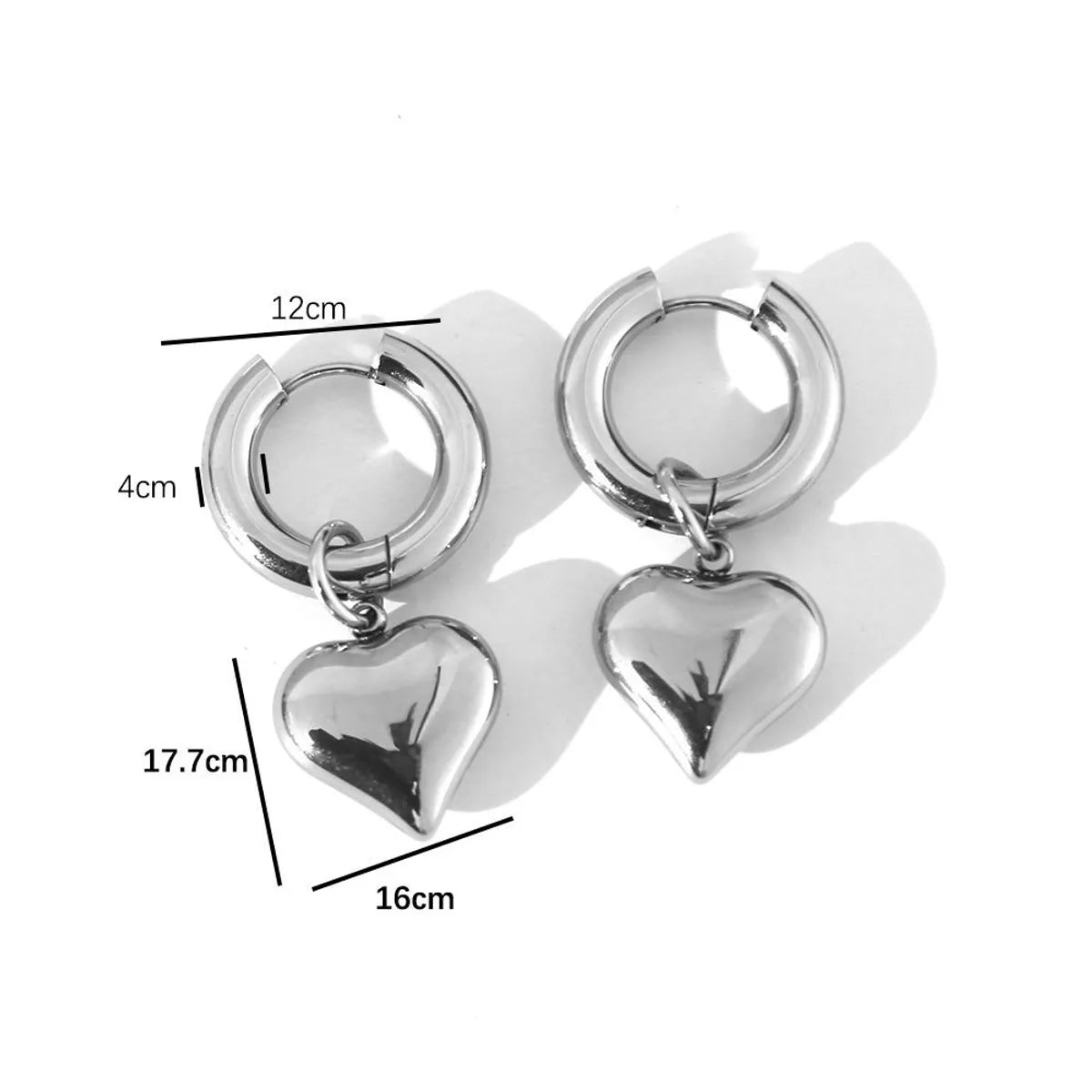 1 Pair Basic Modern Style Classic Style U Shape Heart Shape Plating Titanium Steel Drop Earrings