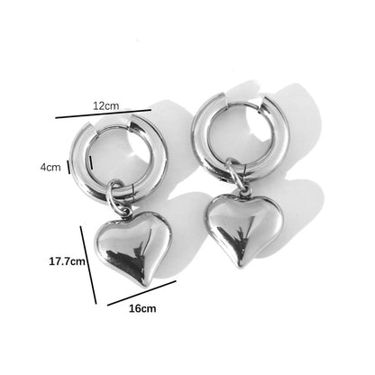 1 Pair Basic Modern Style Classic Style U Shape Heart Shape Plating Titanium Steel Drop Earrings