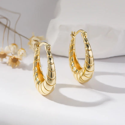 1 Pair Basic Modern Style Classic Style U Shape Solid Color Plating Copper Hoop Earrings