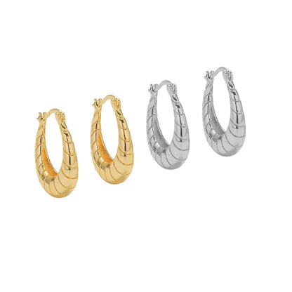 1 Pair Basic Modern Style Classic Style U Shape Solid Color Plating Copper Hoop Earrings