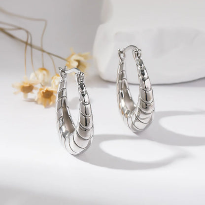 1 Pair Basic Modern Style Classic Style U Shape Solid Color Plating Copper Hoop Earrings