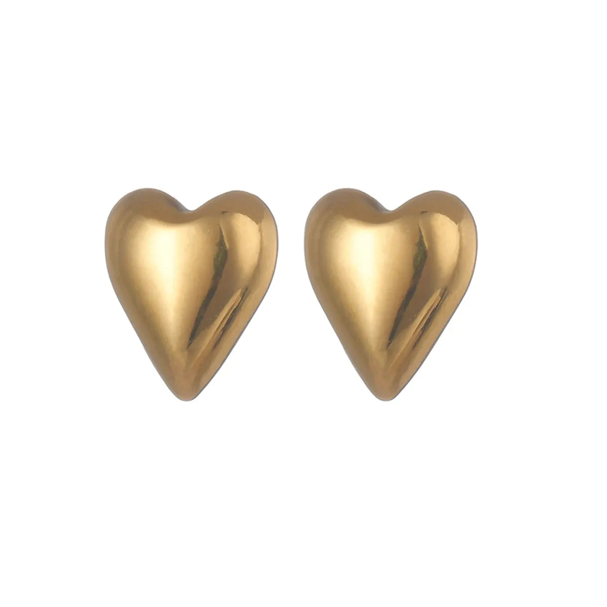 1 Pair Basic Modern Style Classic Style Water Droplets Bear Heart Shape Irregular 304 Stainless Steel 18K Gold Plated Ear Studs