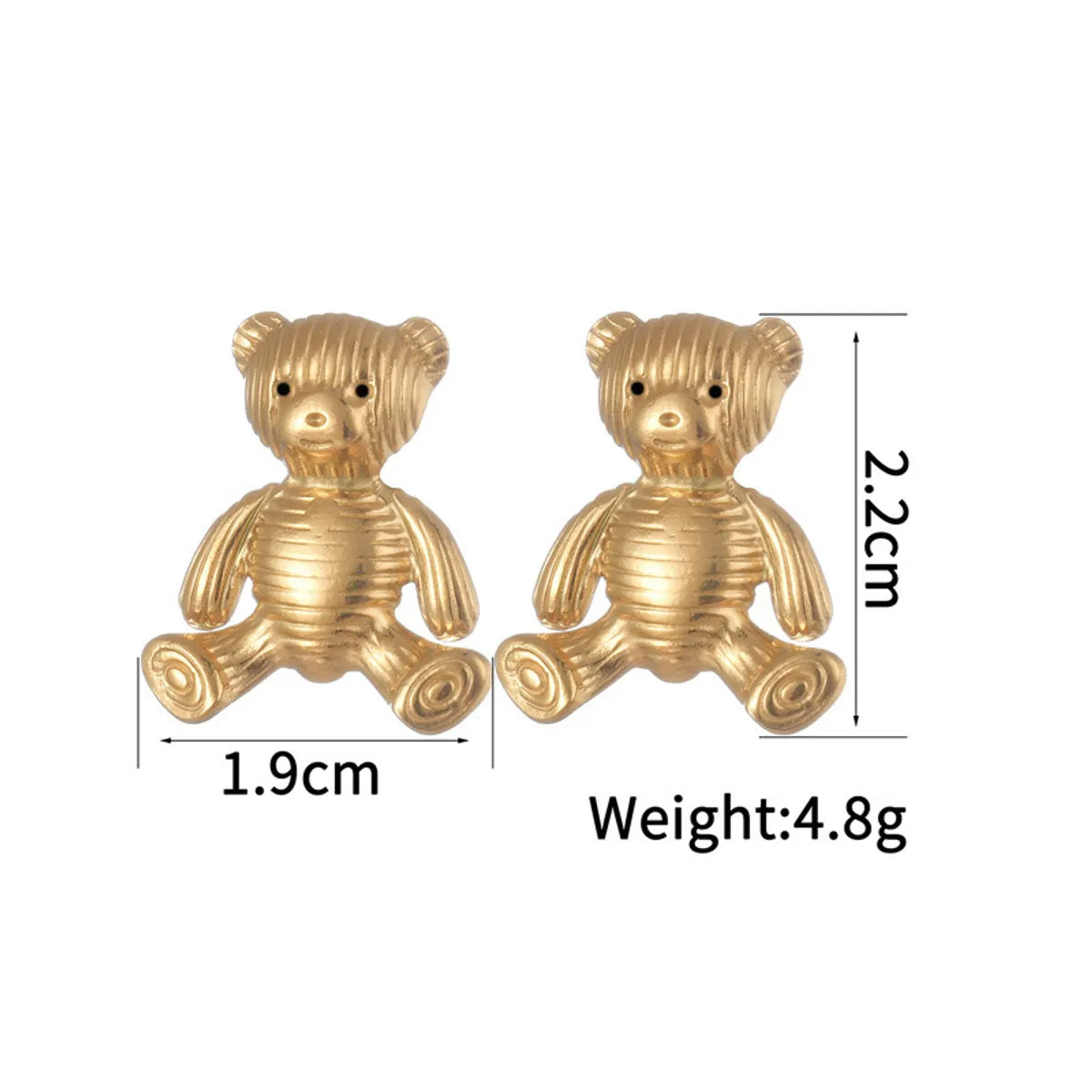 1 Pair Basic Modern Style Classic Style Water Droplets Bear Heart Shape Irregular 304 Stainless Steel 18K Gold Plated Ear Studs