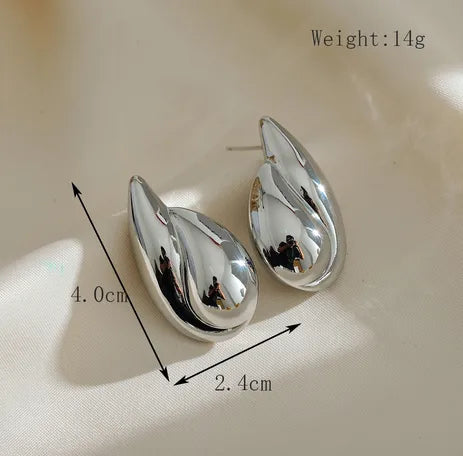 1 Pair Basic Modern Style Classic Style Water Droplets Copper 18K Gold Plated Ear Studs